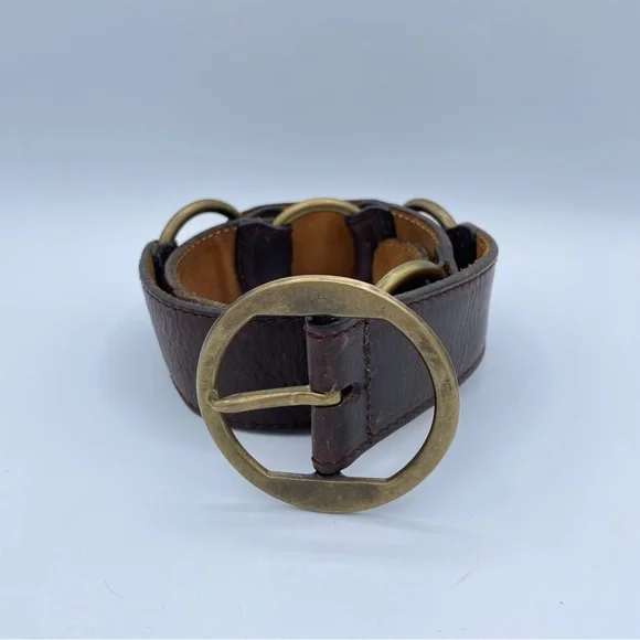 DKNY Vintage Leather Harness Belt Small Brown - Picture 8 of 16